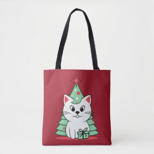 Bolsa Tote gato natalino