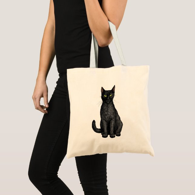Bolsa Tote Gato negro (Frente (produto))