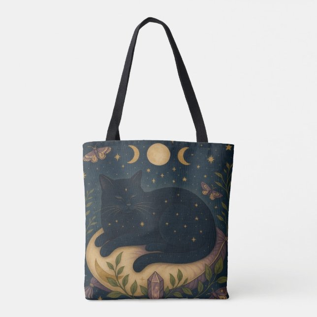 Bolsa Tote Gato Negro Celestial (Verso)
