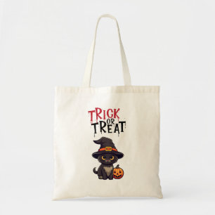 Bolsa Tote Gato Negro Com Pumpkin Jack Lantern Truque Ou Trat