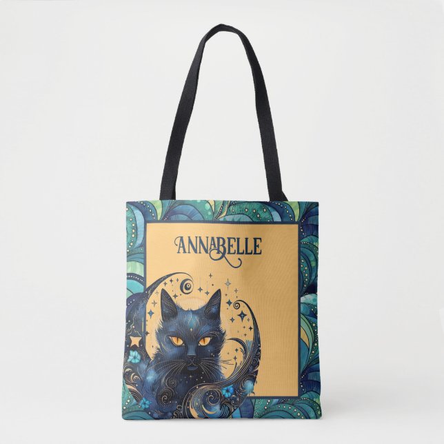 Bolsa Tote Gato Negro e Bag Celestial (Frente)