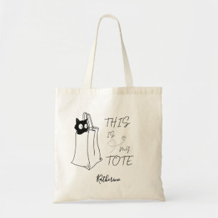 Bolsa Tote Gato Negro "Este É O Meu Bolsa" Engraçado