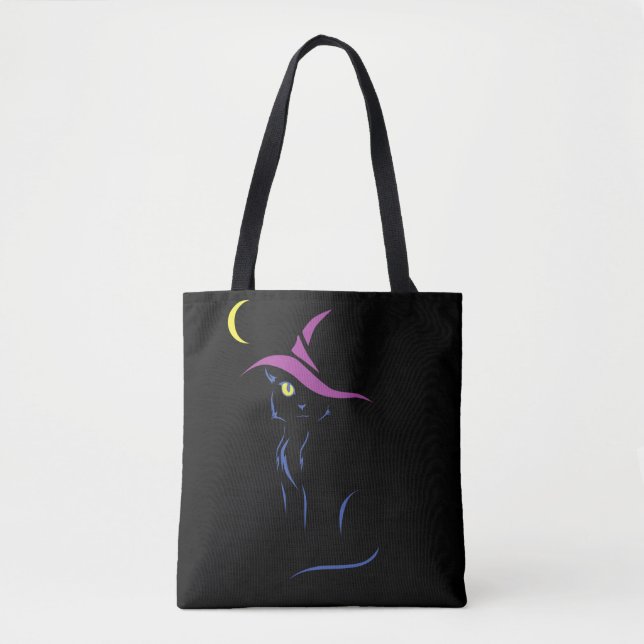 Bolsa Tote Gato Negro Halloween (Frente)