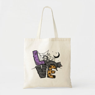 Bolsa Tote Gato Negro preguiçoso na aranha com amor