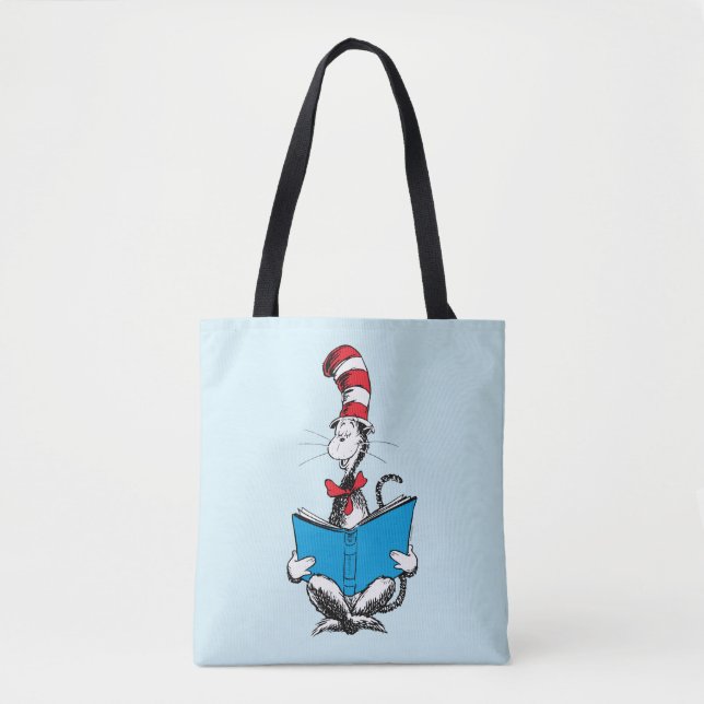 Bolsa Tote Gato no Chapéu Lendo (Frente)