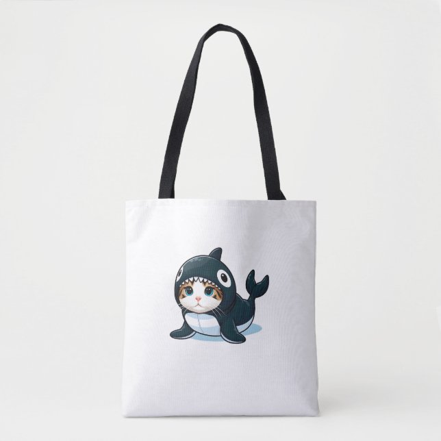 Bolsa Tote Gato no Figurino de Orca (Frente)