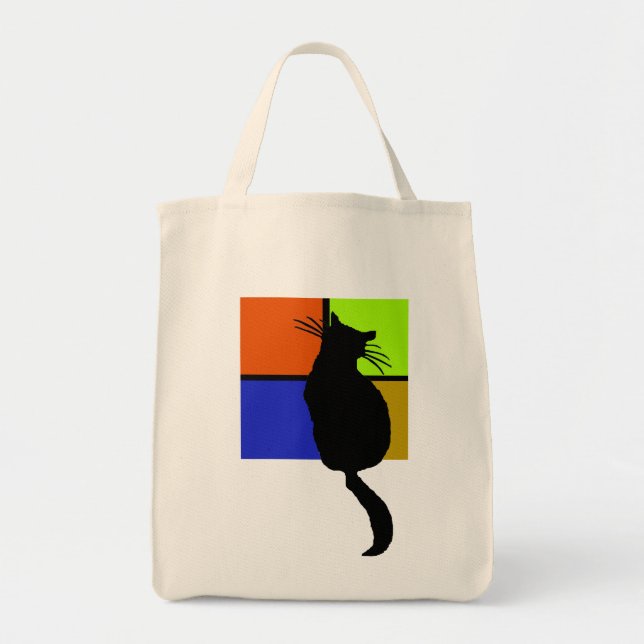 Bolsa Tote Gato no saco colorido de Windows (Frente)