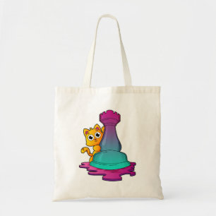 Bolsa Tote Gato no xadrez com torta de xadrez
