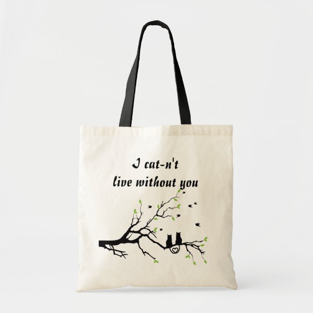Bolsa Tote Gato-n't Live  (Frente)
