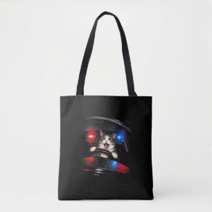 Bolsa Tote Gato Polícia Engraçado Dirigindo Carro Meme de Gat
