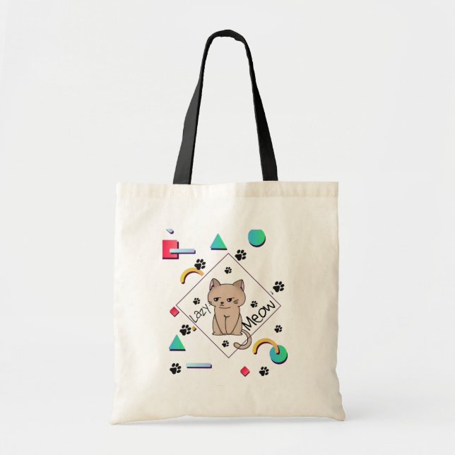 Bolsa Tote Gato Preguiçoso – melhor Design de Gato Preguiçoso (Frente)