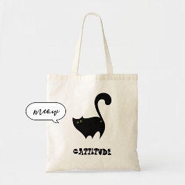 Bolsa Tote Gato Preto Cheio com Engraçado de Cattitude