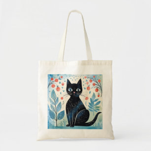 Bolsa Tote Gato Preto Cinto em Toneladas Naturais Legal