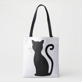 Bolsa Tote Gato Preto-Cinto Frio Difundido Preto e Branco