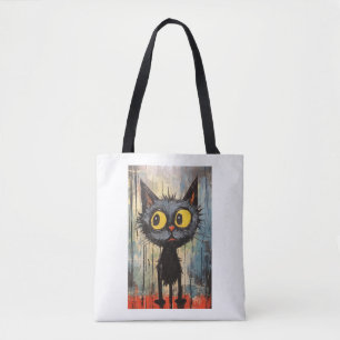 Bolsa Tote Gato Preto Com Olhos Amarelos