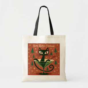 Bolsa Tote Gato Preto de Meados do Século Martini Alegre Nata
