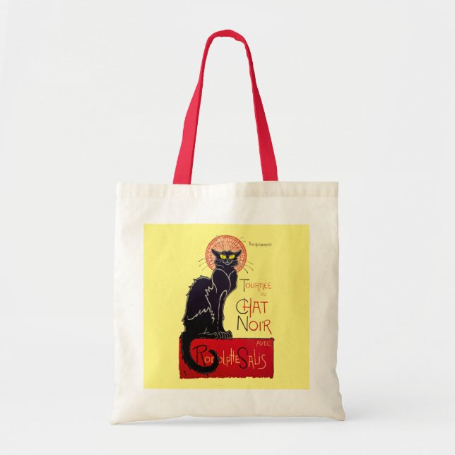 Bolsa Tote Gato preto de Nouveau da arte francesa de Tournee (Frente)