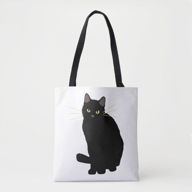 Bolsa Tote Gato Preto Desenho Gato Negro Gato Gato Mamão (Frente)