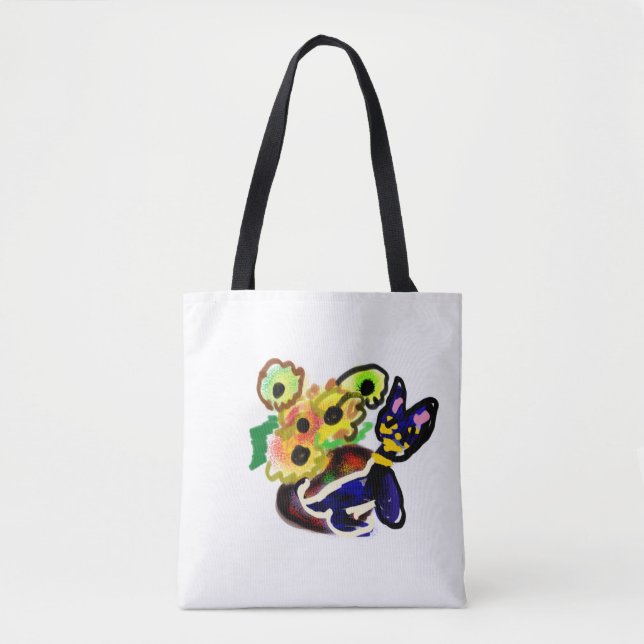 Bolsa Tote Gato Preto e Girassóis  (Frente)
