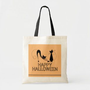 Bolsa Tote Gato Preto Elegante, Feliz Dia das Bruxas