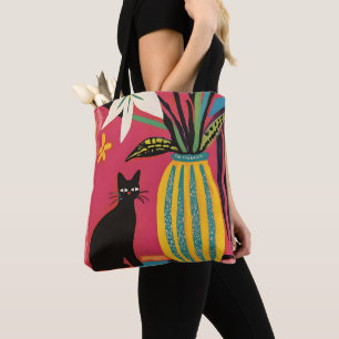 Bolsa Tote Gato preto engraçado fofo