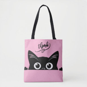 Bolsa Tote Gato Preto Espiando