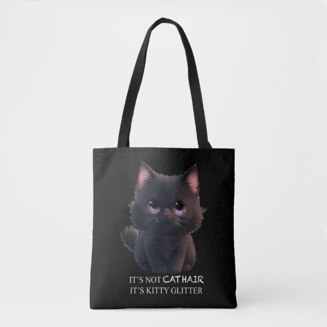 Bolsa Tote Gato preto fofo (Frente)