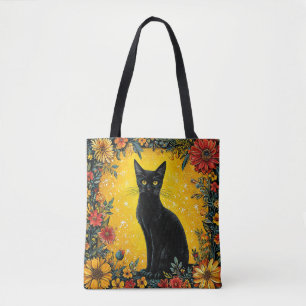 Bolsa Tote Gato preto fofo