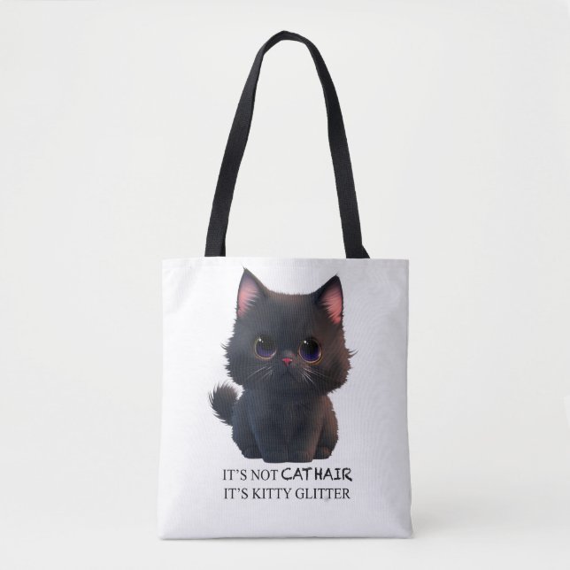 Bolsa Tote Gato preto fofo (Frente)