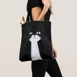 Bolsa Tote Gato preto fofo engraçado