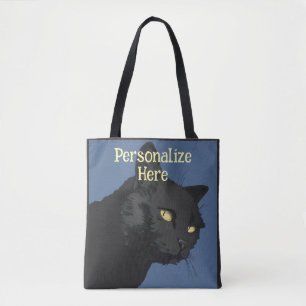 Bolsa Tote Gato preto ilustração vintage sarcástica