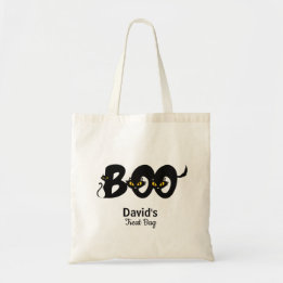 Bolsa Tote Gato Preto Magro Boo Halloween Doce ou Travessura