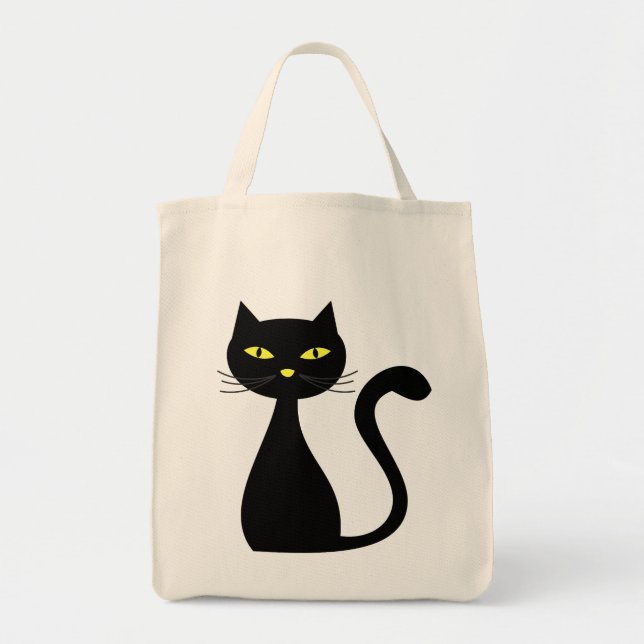 Bolsa Tote Gato preto o Dia das Bruxas (Frente)