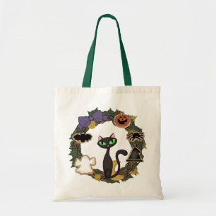 Bolsa Tote Gato preto o Dia das Bruxas
