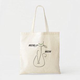 Bolsa Tote Gato Preto-Viciado Em Vaca-Vaca Curva Texto Person