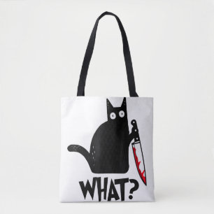 Bolsa Tote Gato Que Camisa de Gato Preto Engraçado Gato Assas