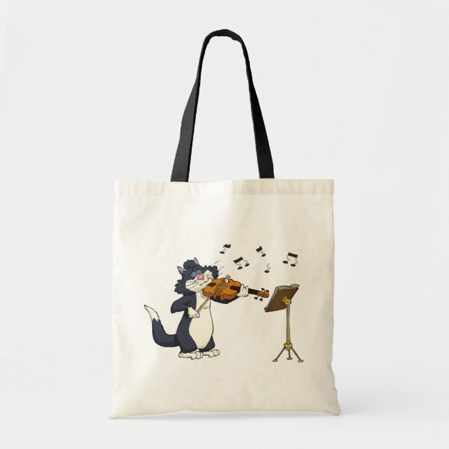 Bolsa Tote Gato que joga o violino (Frente)