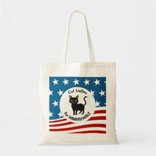 Bolsa Tote Gato Senhoras para Harris/Design Walz