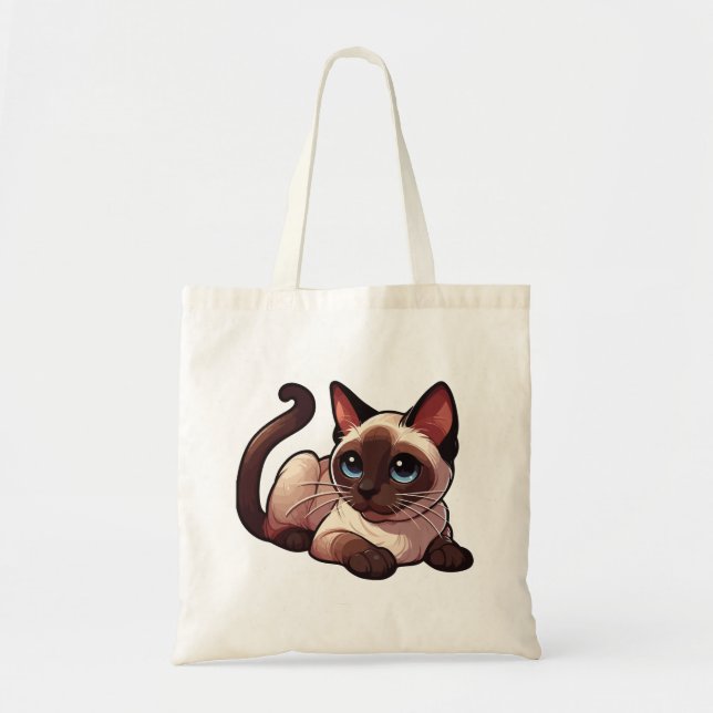 Bolsa Tote gato siamês (Frente)