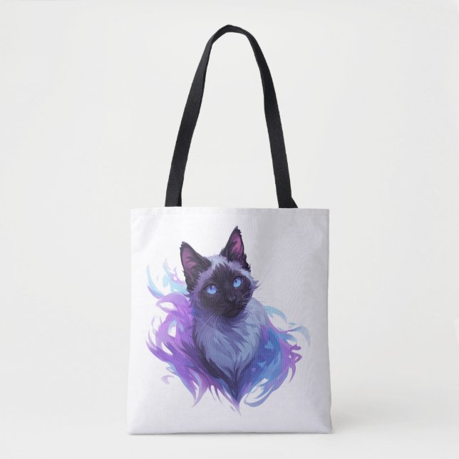 Bolsa Tote Gato Siames Cute (Frente)