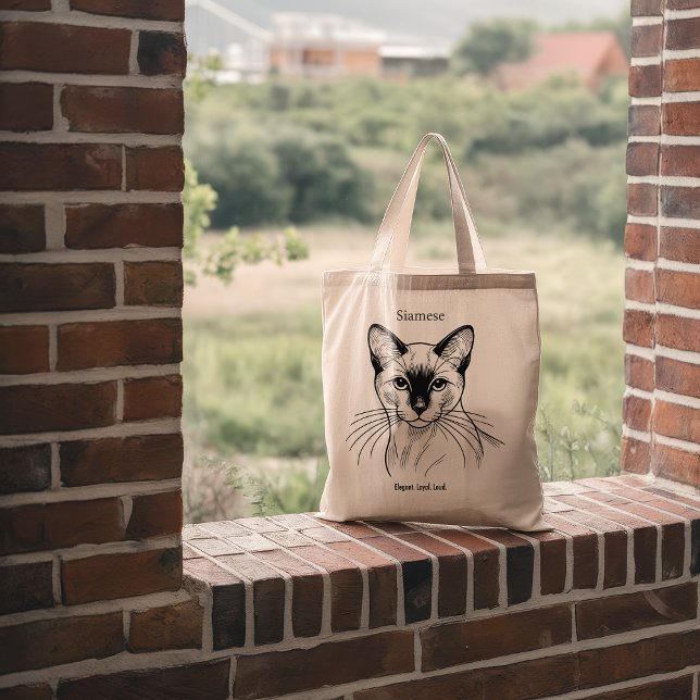 Bolsa Tote Gato Siamês - Elegante. Leal. Alto. (Criador carregado)