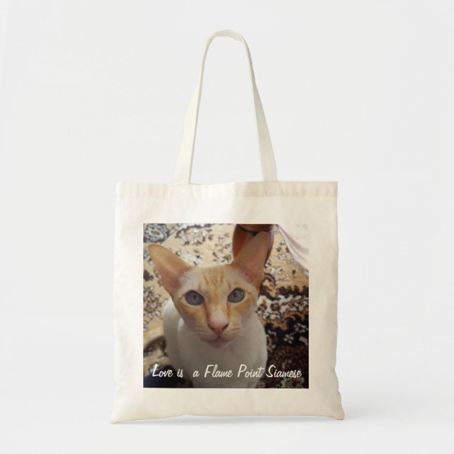 Bolsa Tote Gato Siamese do ponto fantástico da chama (Frente)