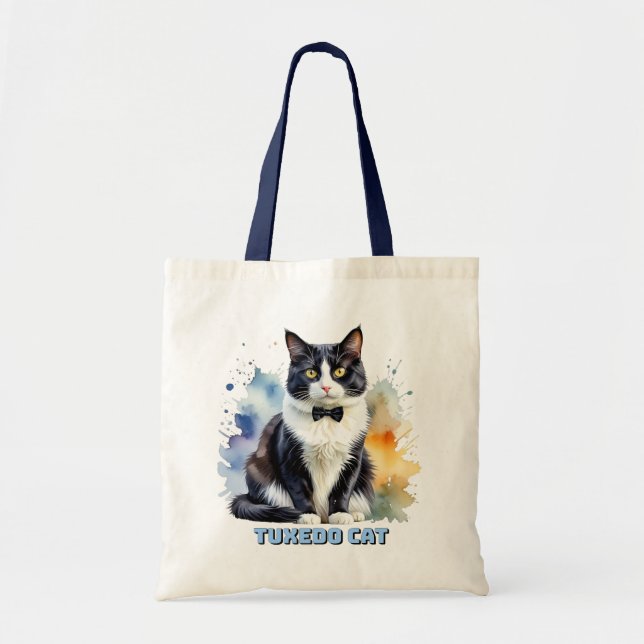 Bolsa Tote Gato Smoking Elegante (Frente)