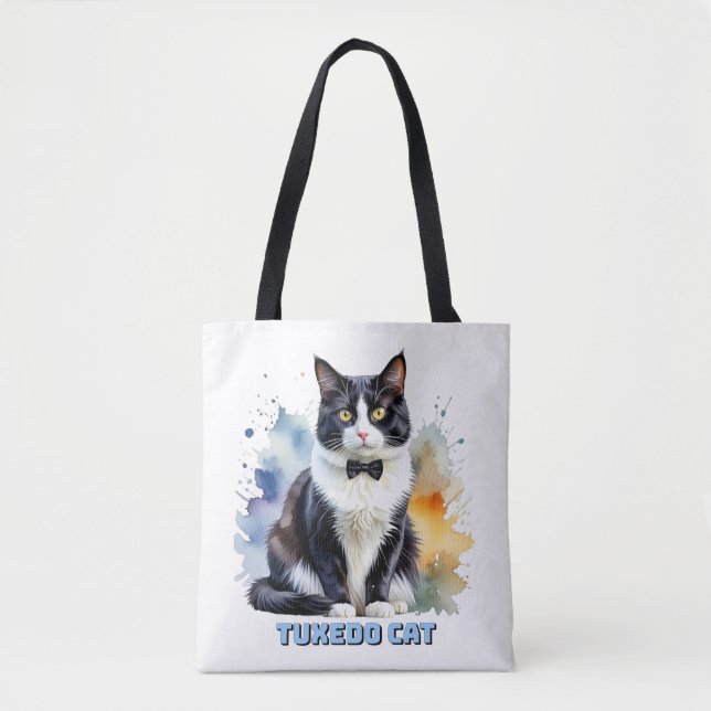 Bolsa Tote Gato Smoking Elegante (Frente)