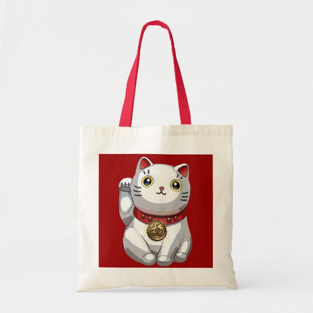 Bolsa Tote Gato Sortudo (Frente)