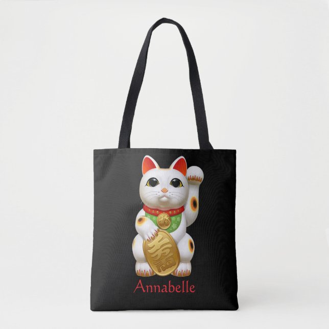 Bolsa Tote Gato Sortudo (Frente)
