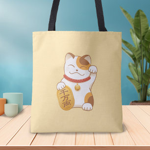 Bolsa Tote Gato Sortudo Japonês, Maneki Neko Sorte A Boa Fort