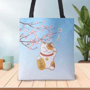 Bolsa Tote Gato Sortudo Japonês, ManekiNeko