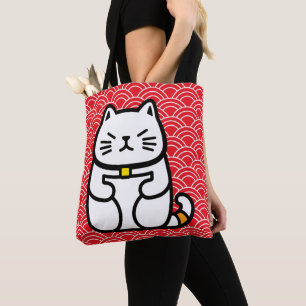 Bolsa Tote Gato Sortudo Japonês ou Maneki-Neko