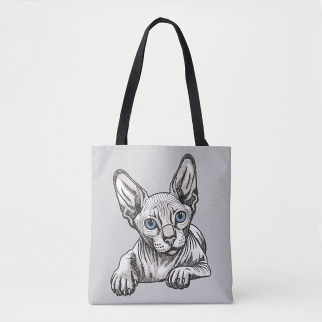Bolsa Tote Gato Sphynx sem pelos (Frente)